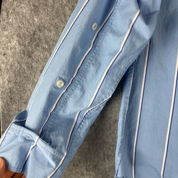 Citizens of Humanity Kayla Shirt XS Blue Canyon Stripe Button Up Poplin Cotton - Picture 5 of 16